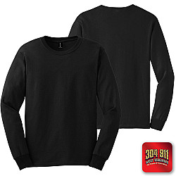 "BLANK SHIRT, HOODY, and SWEATSHIRT"  (BLACK) JERZEES® - Dri-Power® 50/50 Cotton/Poly Long Sleeve T-Shirt