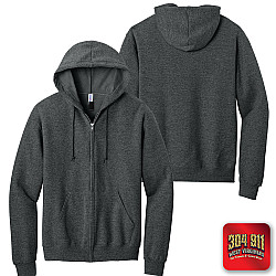 "BLANK SHIRT, HOODY, and SWEATSHIRT"  (BLACK HEATHER) JERZEES® - NuBlend® Full-Zip Hooded Sweatshirt