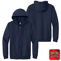 "BLANK SHIRT, HOODY, and SWEATSHIRT" (NAVY) JERZEES® - NuBlend® Full-Zip Hooded Sweatshirt