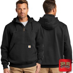 "BLANK" BLACK Carhartt ® Rain Defender ® Paxton Heavyweight Hooded Zip Mock Sweatshirt