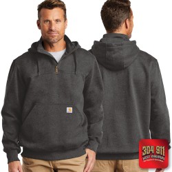 "BLANK" CARBON HEATHER Carhartt ® Rain Defender ® Paxton Heavyweight Hooded Zip Mock Sweatshirt