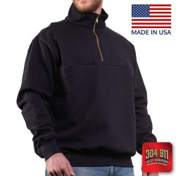 "BLANK" GAME - The Firefighter's Zip Turtleneck Job Shirt (NAVY) (USA MADE)