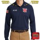 "JUNIOR VOLUNTEER FIRE DEPARTMENT" (EMBROIDERY) CornerStone® - Select Long Sleeve Snag-Proof Tactical Polo (NAVY)