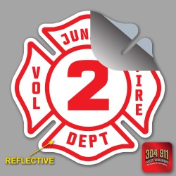 "JUNIOR VOLUNTEER FIRE DEPARTMENT" REFLECTIVE DECAL (2" HELMET DECAL)