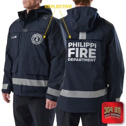 "PHILIPPI VOLUNTEER FIRE DEPARTMENT" (REFLECTIVE PRINT) RESPONDER PARKA 2.0 5.11 Tactical (DARK NAVY)