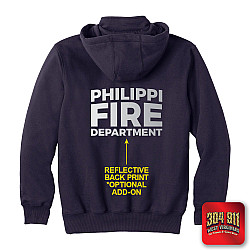 "PHILIPPI VOLUNTEER FIRE DEPARTMENT" - The Hooded Work Shirt (NAVY)