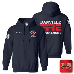 "DANVILLE VOL FIRE DEPARTMENT" NAVY GILDAN WORK HOODIE