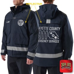 "FAYETTE COUNTY EMERGENCY SERVICES" (REFLECTIVE PRINT) RESPONDER PARKA 2.0 5.11 Tactical (DARK NAVY)