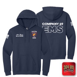 "SALEM EMS" SCREEN PRINT ON NAVY JERZEES® - NuBlend® Pullover Hooded Sweatshirt