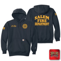 "SALEM FIRE DEPARTMENT" NEW NAVY Carhartt ® Rain Defender ® Paxton Heavyweight Hooded Sweatshirt