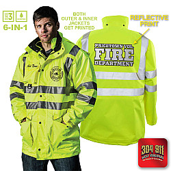 "PRICETOWN VOLUNTEER FIRE DEPARTMENT" GAME - The 6 in 1 Jacket (NEON LIME)