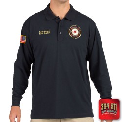 "PRICETOWN VOLUNTEER FIRE DEPARTMENT" (EMBROIDERY) TACTICAL JERSEY LONG SLEEVE POLO (NAVY)