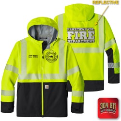 "PRICETOWN VOLUNTEER FIRE DEPARTMENT" BRIGHT LIME Carhartt® ANSI 107 Class 3 Storm Defender® Jacket