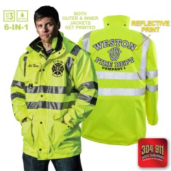 "WESTON FIRE DEPARTMENT" GAME - The 6 in 1 Jacket (NEON LIME)