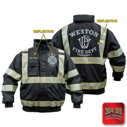 "WESTON FIRE DEPARTMENT" GAME - The G-CLIPSE Line™ Bomber with Hideaway Hood (BLACK)