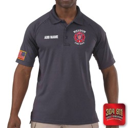 "WESTON FIRE DEPARTMENT" CHARCOAL (EMBROIDERY) PERFORMANCE SHORT SLEEVE POLO TECH