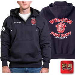 "WESTON FIRE DEPARTMENT" NAVY - GAME - The Hooded Work Shirt
