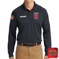 "WESTON FIRE DEPARTMENT" CHARCOAL (EMBROIDERY) CornerStone® - Select Long Sleeve Snag-Proof Tactical Polo