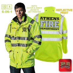 "ATHENS FIRE DEPARTMENT" GAME - The 6 in 1 Jacket (NEON LIME)