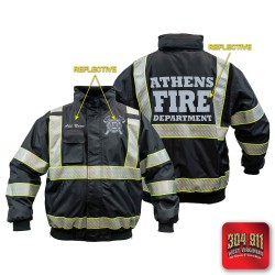 "ATHENS FIRE DEPARTMENT" GAME - The G-CLIPSE Line™ Bomber with Hideaway Hood (BLACK)