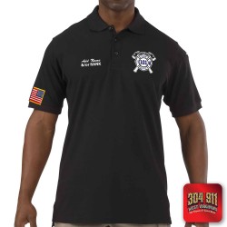 "ATHENS FIRE DEPARTMENT" (EMBROIDERY) PROFESSIONAL SHORT SLEEVE POLO (BLACK)