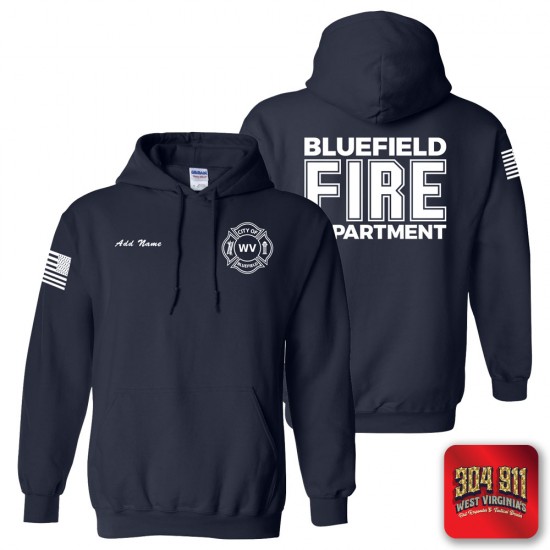"BLUEFIELD WV FIRE DEPARTMENT" NAVY GILDAN WORK HOODIE
