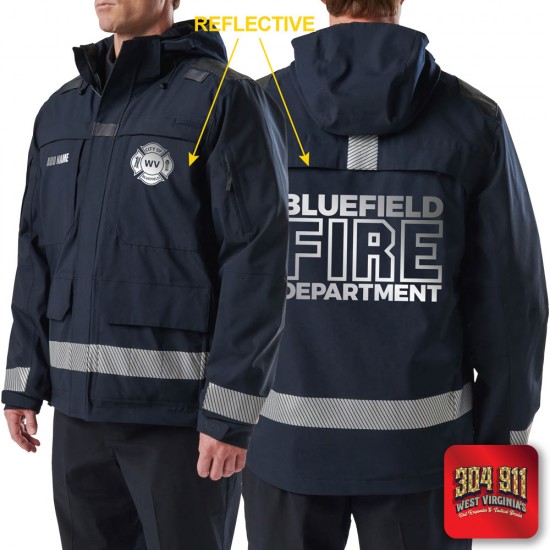 "BLUEFIELD WV FIRE DEPARTMENT" (REFLECTIVE PRINT) RESPONDER PARKA 2.0 5.11 Tactical (DARK NAVY)