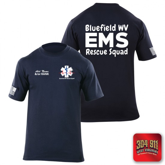 "BLUEFIELD WV RESCUE SQUAD" 5.11 STATION WEAR SHORT SLEEVE T-SHIRT