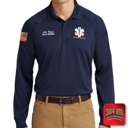 "BLUEFIELD WV RESCUE SQUAD" (EMBROIDERY) CornerStone® - Select Long Sleeve Snag-Proof Tactical Polo (NAVY)