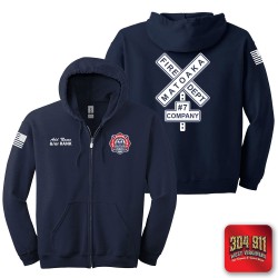"MATOAKA FIRE DEPARTMENT" DESIGN-2 NAVY GILDAN Heavy Blend™ Full-Zip Hooded Sweatshirt