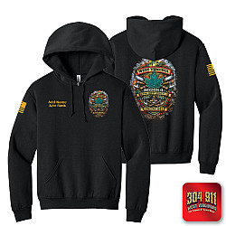 "MATOAKA ENGINE-641" SCREEN PRINT ON BLACK JERZEES® - NuBlend® Pullover Hooded Sweatshirt