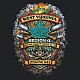 "MATOAKA ENGINE-641" SCREEN PRINT ON BLACK WORK T-SHIRT