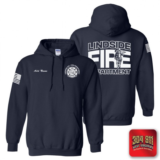 "LINDSIDE VOL FIRE DEPARTMENT" NAVY GILDAN WORK HOODIE