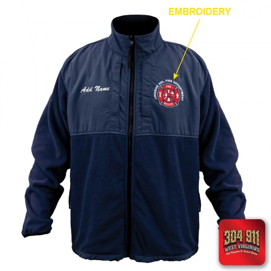 "LINDSIDE VOL FIRE DEPARTMENT" GAME - HIGH VIZ RESCUE JACKET PARKA (NAVY)