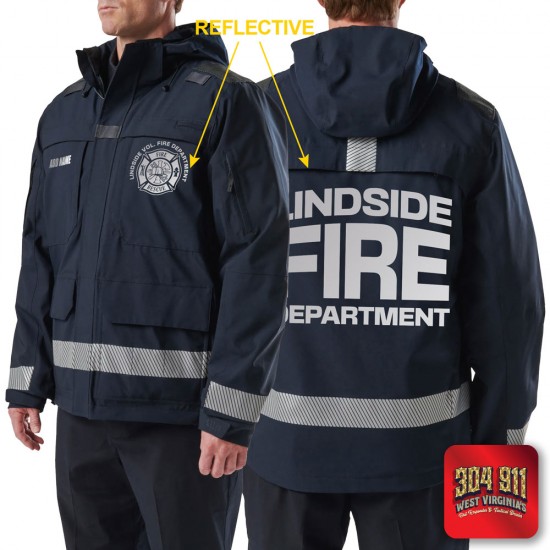"LINDSIDE VOL FIRE DEPARTMENT" (REFLECTIVE PRINT) RESPONDER PARKA 2.0 5.11 Tactical (DARK NAVY)
