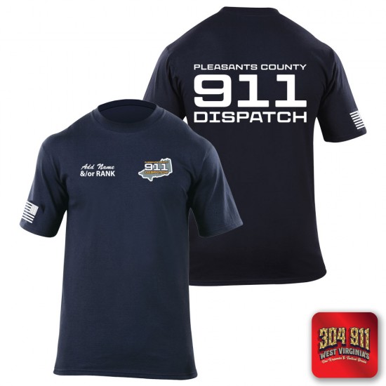"PLEASANTS COUNTY 911" 5.11 STATION WEAR SHORT SLEEVE T-SHIRT