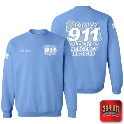 "BECKLEY-RALEIGH COUNTY EMERGENCY SERVICES" CAROLINA BLUE GILDAN WORK SWEATSHIRT