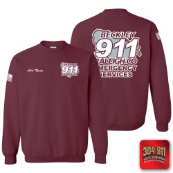 "BECKLEY-RALEIGH COUNTY EMERGENCY SERVICES" MAROON GILDAN WORK SWEATSHIRT