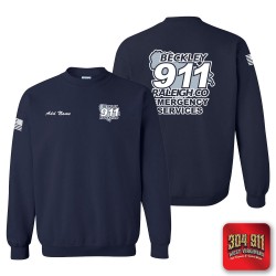 "BECKLEY-RALEIGH COUNTY EMERGENCY SERVICES" NAVY GILDAN WORK SWEATSHIRT