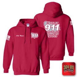 "BECKLEY-RALEIGH COUNTY EMERGENCY SERVICES" CHERRY RED GILDAN WORK HOODIE