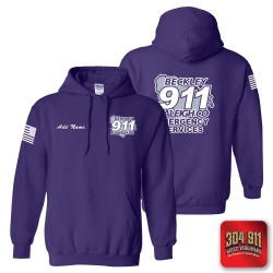 "BECKLEY-RALEIGH COUNTY EMERGENCY SERVICES" PURPLE GILDAN WORK HOODIE