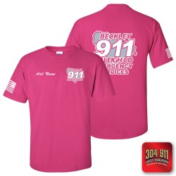 "BECKLEY-RALEIGH COUNTY EMERGENCY SERVICES" HELICONIA SCREEN PRINTED WORK T-SHIRT