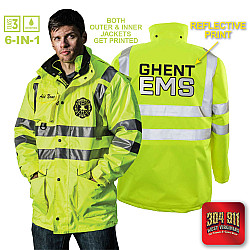 "GHENT FIRE DEPARTMENT" GAME - The 6 in 1 Jacket (NEON LIME)