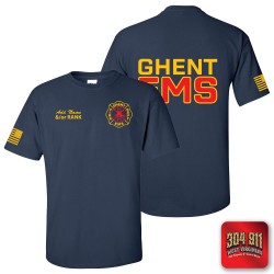 "GHENT FIRE DEPARTMENT" NAVY WORK TEE