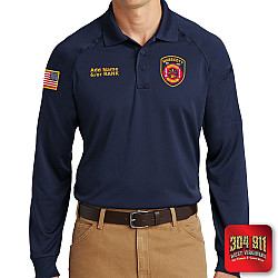 "MABSCOTT VOLUNTEER FIRE DEPARTMENT" (NAVY) (EMBROIDERY) CornerStone® - Select Long Sleeve Snag-Proof Tactical Polo
