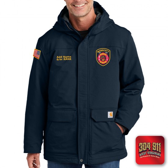 "MABSCOTT VOLUNTEER FIRE DEPARTMENT" (NAVY) Carhartt® Super Dux™ Insulated Hooded Coat
