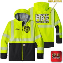 "MABSCOTT VOLUNTEER FIRE DEPARTMENT" BRIGHT LIME Carhartt® ANSI 107 Class 3 Storm Defender® Jacket