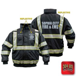 "SOPHIA CITY FIRE & EMS" GAME - The G-CLIPSE Line™ Bomber with Hideaway Hood (BLACK)