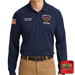 "SOPHIA CITY FIRE & EMS" (NAVY) (EMBROIDERY) CornerStone® - Select Long Sleeve Snag-Proof Tactical Polo