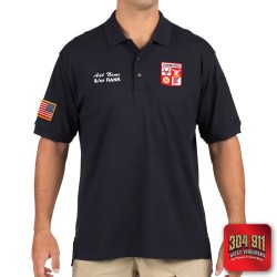 "LEADING CREEK VOLUNTEER FIRE DEPARTMENT" (EMBROIDERY) UTILITY SHORT SLEEVE POLO (NAVY)